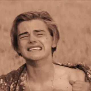 🌻 Leonardo DiCaprio, crying, actor, emotional telegram sticker