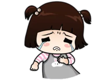 😭 Cartoon, weinen, traurig, Mädchen, emotional, Figur, Sticker telegram sticker