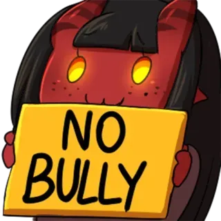 🙏 NO BULLY Dämon, Monster, süß, kein Mobbing, Teufel telegram sticker