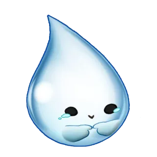 😭 tetes air, imut, sedih, air mata, kawaii, air, emoji telegram sticker