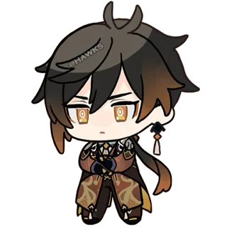 😐 Zhongli Genshin Impact @HAWKS genshin impact, zhongli, anime, game, character telegram sticker