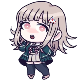 🤨 Chiaki Nanami Danganronpa anime, game, cute, chiaki nanami, danganronpa, chibi telegram sticker