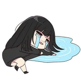 😭 Anime, Menangis, Sedih, Chibi, Manga, Air mata telegram sticker