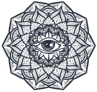😎 occhio, mandala, simbolo, spirituale, occulto, terzo occhio telegram sticker