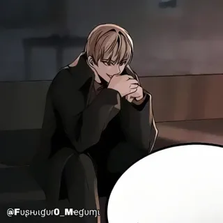 🍫 @Fushiguro_Megumi Anime, Mangá, Personagem, Masculino, Sentado whatsapp sticker