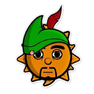 🍀 태양, 만화, 캐릭터, 모자 telegram sticker