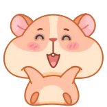 🤗 hamster, cute, animal, rodent, happy, cartoon, kawaii telegram sticker