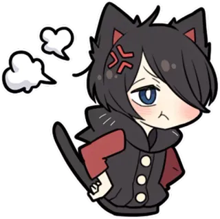 😠 anime, cat, angry, character, cute, chibi, sticker telegram sticker