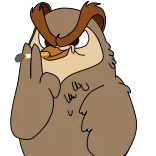 🚬 hibou, dessin animé, doigt d'honneur, grossier, fumer telegram sticker