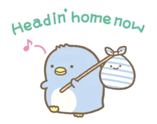 🙃 Headin' home now นกเพนกวิน, บ้าน, น่ารัก, สัตว์, การ์ตูน telegram sticker