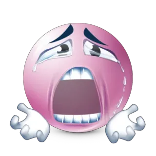 😭 emoji, cry, sad, face, crying, pink telegram sticker