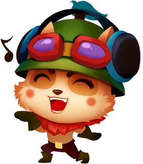 🎶 Teemo League of Legends Teemo, League of Legends, videogame, personagem, fofo, mascote telegram sticker