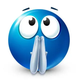 🙏 Emoji, Suppliant, Implorant, Prière, Bleu telegram sticker