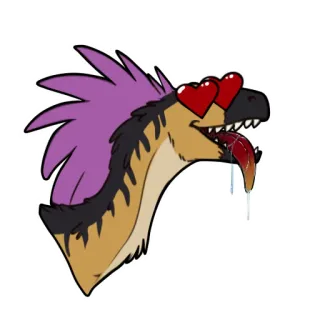 ❤️ 공룡, 동물, 만화, 사랑, 하트, 파충류 telegram sticker