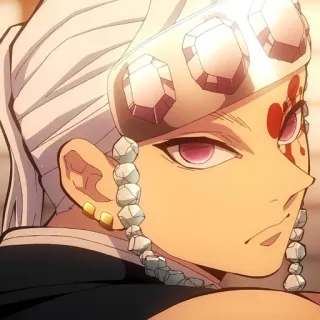 😖 Tengen Uzui Demon Slayer Аниме, Манга, Клинок, рассекающий демонов, Тенген Узуй, Кровь, Персонаж, Боец telegram sticker