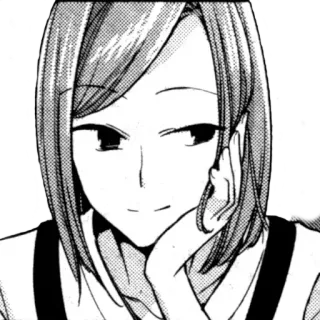 😉 mujer, anime, manga, retrato, sonriendo telegram sticker