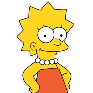 🙂 Lisa Simpson The Simpsons การ์ตูน, ลิซ่า, ซิมป์สัน, แอนิเมชั่น, ตัวละคร, รายการทีวี telegram sticker