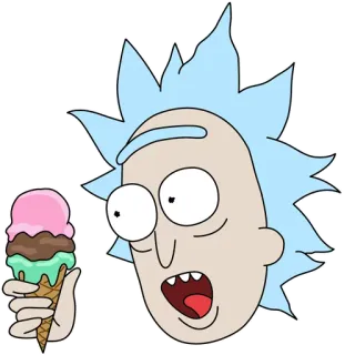 🍦 Rick Sanchez Rick and Morty rick y morty, rick sanchez, dibujos animados, helado telegram sticker