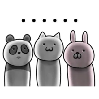 😐 Panda, Gato, Conejo, Lindo, Animales, Dibujos animados whatsapp sticker