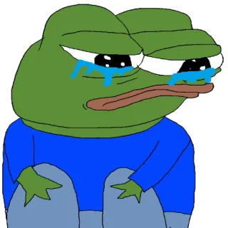 😢 Pepe the Frog カエル, ペペ, ミーム, 悲しい, 泣く telegram sticker