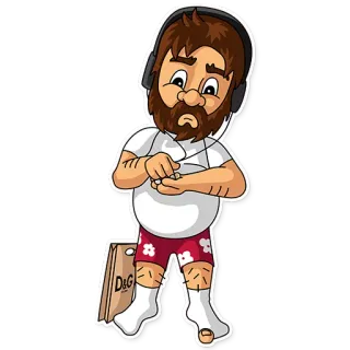 💰 D&G hombre, auriculares, música, dibujos animados, personaje, Dolce & Gabbana, compras, moda whatsapp sticker