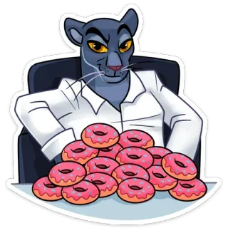 😏 Báo đen, Bánh rán, Kinh doanh, Đồ ăn, Món tráng miệng telegram sticker