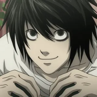 🙂 L Lawliet Death Note Аниме, Death Note, Детектив, L Lawliet, Персонаж, Манга whatsapp sticker
