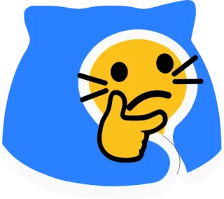 🤔 denken, nachdenken, Emoji, gelb, blau telegram sticker