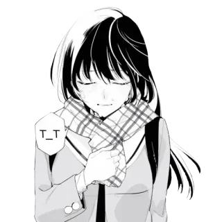 😭 T_T chica anime, llorando, triste, manga, emocional telegram sticker