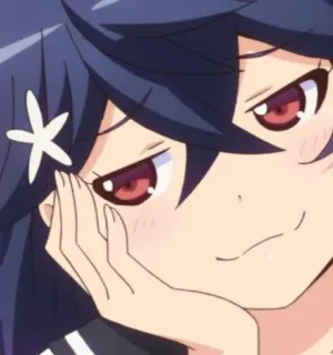 😏 Anime, Chica, Sonrisa burlona, Lindo/a, Dibujo animado whatsapp sticker