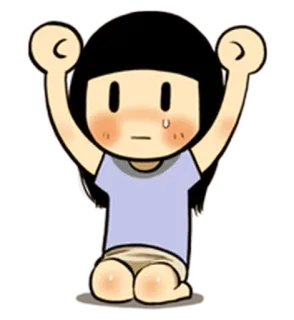 😢 cartoon, girl, person, sticker, kawaii, cute telegram sticker