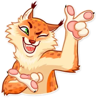 😉 lynx, animal, cartoon, character, funny, offensive whatsapp sticker