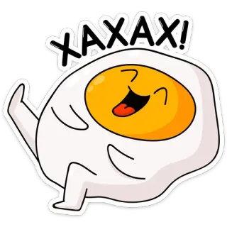 😂 XAXAX! telur, makanan, kartun, lucu, senang, emoji telegram sticker
