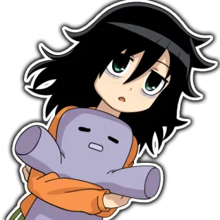 😢 Tomoko Kuroki Watamote อนิเมะ, มังงะ, ตัวละคร, โทโมโกะ, Watamote telegram sticker