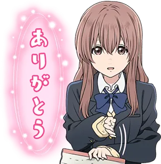 ☺️ Shouko Nishimiya A Silent Voice ありがとう Anime, Manga, A Silent Voice, Shouko Nishimiya, süß, Danke telegram sticker