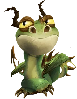 😒 Ruffrunner How to Train Your Dragon dragón, dibujos animados, animal, verde telegram sticker