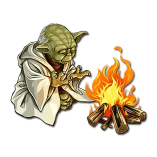 😊 Yoda Star Wars Yoda, Star Wars, Jedi, fuego, dibujos animados whatsapp sticker