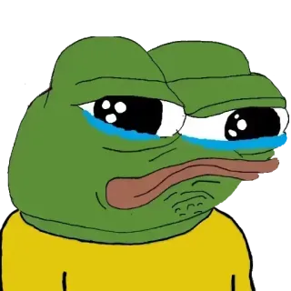 😢 Pepe the Frog Meme, Kikker, Verdrietig, Huilend whatsapp sticker