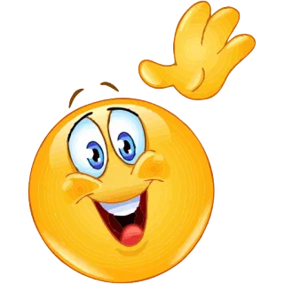 🙋 Emoji, Winken, Smiley, Cartoon, Freundlich, Gruß telegram sticker
