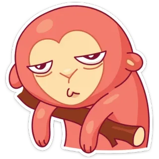 😫 원숭이, 동물, 게으른, 귀여운, 스티커, 만화 telegram sticker
