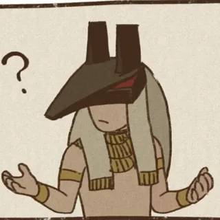 🤔 Anubis égyptien, dieu, mythologie, confus, chacal telegram sticker