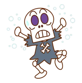 🐼 czaszka, szkielet, kreskówka, straszny, śmieszny telegram sticker