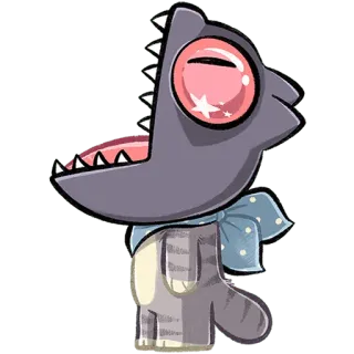 🗣 만화, 괴물, 생물, 일러스트, 귀여운, 리본 telegram sticker