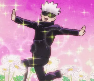 🌟 Satoru Gojo Jujutsu Kaisen 애니메이션, 귀여운, 고죠, 고죠 사토루, 주술회전, 반짝이 telegram sticker