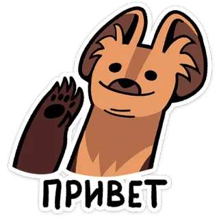 ⭐ ПРИВЕТ dog, greeting, russian, hello, wave, friendly telegram sticker