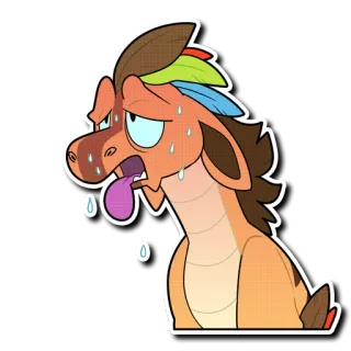 ☀️ 만화, 용, 땀, 지침, 캐릭터, 일러스트 telegram sticker