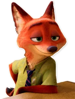 😽 Nick Wilde Zootopia raposa, desenho animado, personagem, animação, Zootopia, Disney telegram sticker