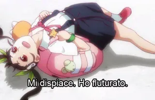 ⁉ Mi dispiace. Ho fluturato. อนิเมะ, น่ารัก, ผู้หญิง, นอน, ขอโทษ whatsapp sticker