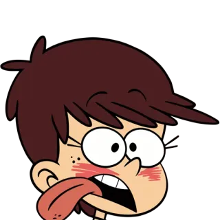 😳 Luna Loud The Loud House dessin animé, nickelodeon, visage, expression, langue telegram sticker