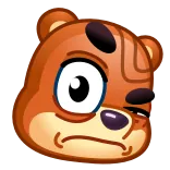 🤨 urso, desenho animado, animal, triste, emoção, cabeça telegram sticker